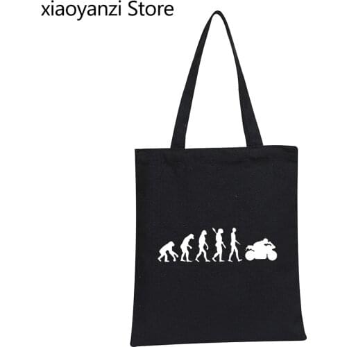 MOTORBIKE Shoulder Bags MOTORCYCLE APE TO EVOLUTION Fashion Large Capacity Canvas Tote Bag Eco Reusable Shopping Bag SL-390-77