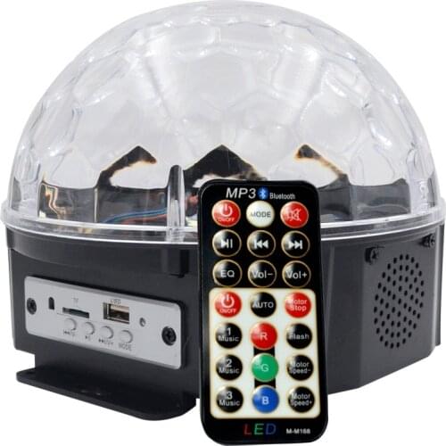 9 Color LED Disco Light With Mp3 Player Bluetooth Speaker Disco Ball Laser Party Lights 18W DJ Stage Lamp Lumiere Soundlights