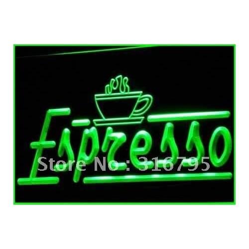 I075 Espresso Coffee Shop Cafe Club LED Neon Light Light Signs On/Off Switch 20+ Colors 5 Sizes