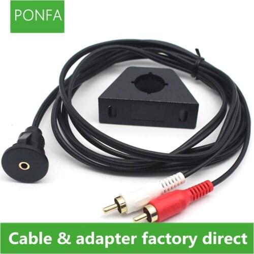 2 RCA Male to 3.5mm Female Extention Mount, Flush Mount, Dash Mount, Panel Mount Cable for Car, Boat, Motorcycle 1M/2M