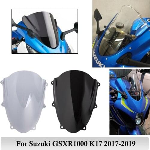 For Suzuki GSXR1000 GSXR 1000 GSX-R 1000 2017 2018 2019 Double bubble Windscreen Windshield Pare-brise Motorcycle Accessories