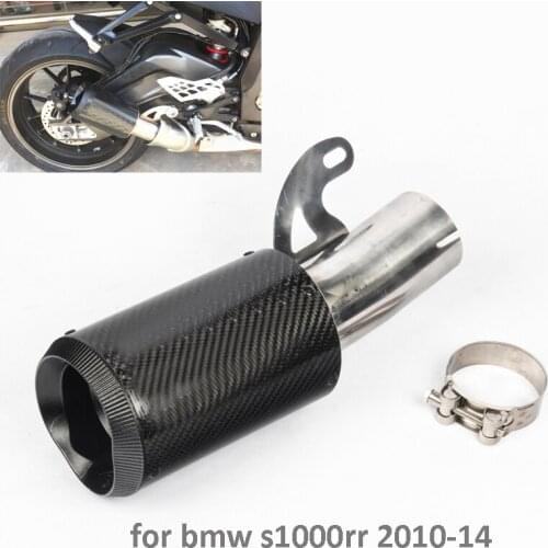 Motorcycle Exhaust System Muffler Tip Escape Silencer Carbon Fiber Tail Pipe for BMW S1000RR 2010 2011 2012 2013 2014