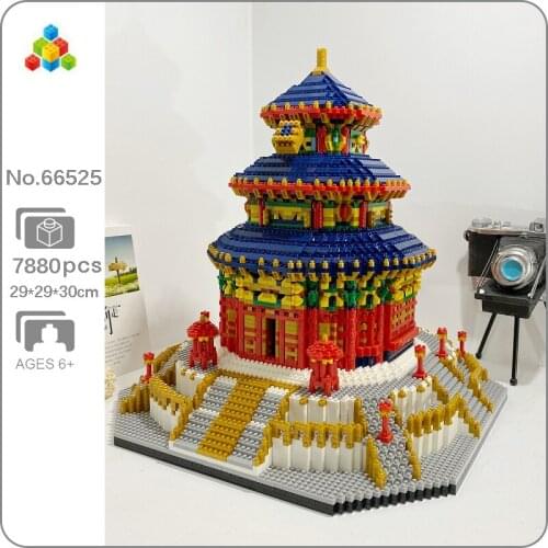 YZ 66525 World Architecture China Temple of Heaven Palace Model DIY Mini Diamond Blocks Bricks Building Toy for Children no Box