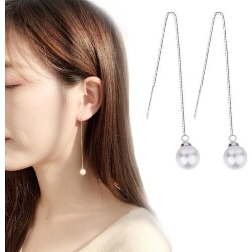 SMJEL 2019 New Fashion Pearl Earrings for Women Triangle Earrings Christmas Gift