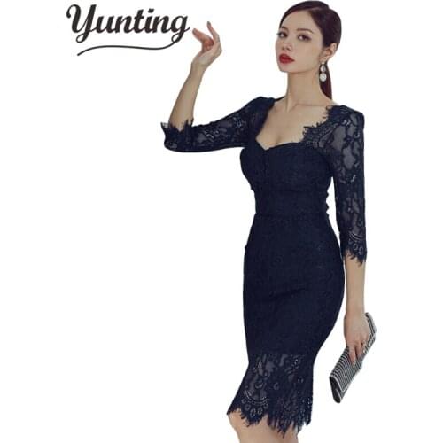 Womens Dress Sexy Women Blue Lace Package Hip Evening Party Club Dress