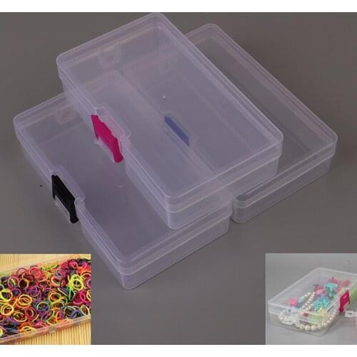 1PCS Practical Storage Boxes Packaging Jewelry Accessories Transparent Tool Case Craft Organizer Box