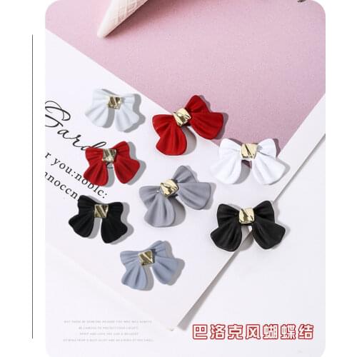 10pcs CLASSICAL MATTE FINISH Nail Bowknot Alloy S/M/L Japanese Chinese Red/Gray/Black/ White Butterfly ART Decorations JE653-655