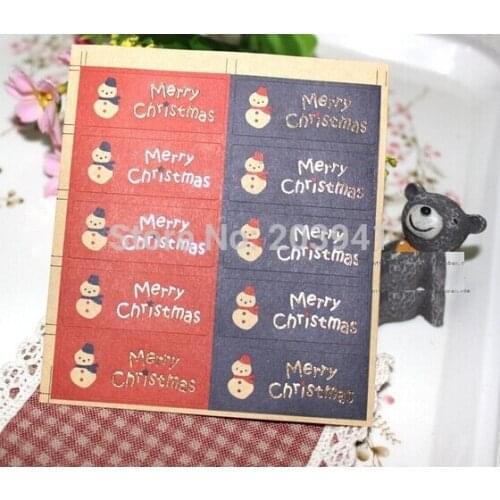 1000PCS/Lot "Merry Christmas" series DIY Decorative Paper Sticker Adhesive Sealing Label Stickers DIY Package Label