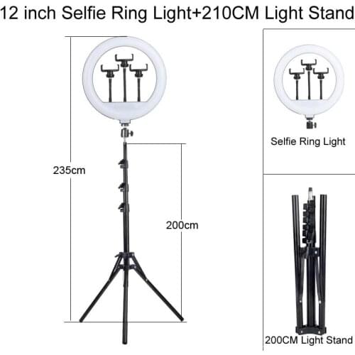 12 Inch 30cm Ring Light LED Selfie Dimmable YouTube Photo Video Camera Phone Makeup Live Fill Wholesale