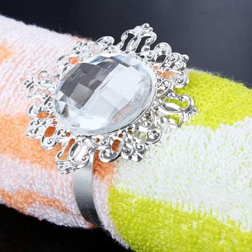 12pcs Bling Acrylic Napkin Rings Napkins Holder Wedding Party Banquet Dinner Christmas Decor Favor SCIE999