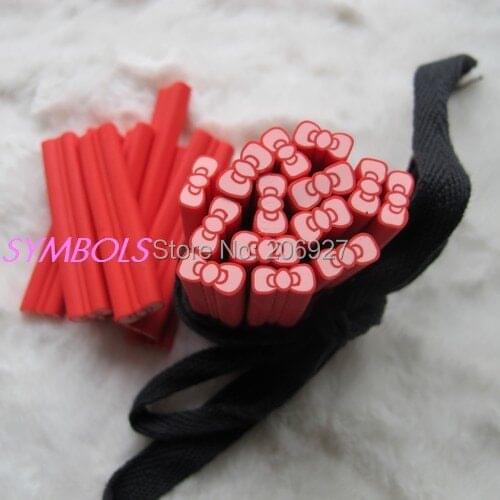 2pcs N-12 10mm Cute Big Bow Cane Fancy Nail Art Polymer Clay Cane Nail Art Decoration
