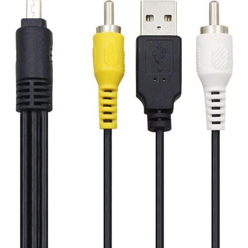 3in1 USB Charger Data+AV TV Cable For Panasonic Lumix DMC-FX12 DMC-FX150 Camera