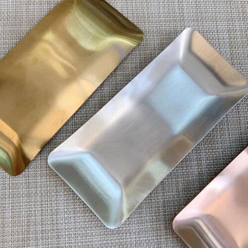 304 Stainless Steel Towel Storage Plate Tissue Plate Small Napkin Plate For Restaurant Home Kitchen Storage Tray