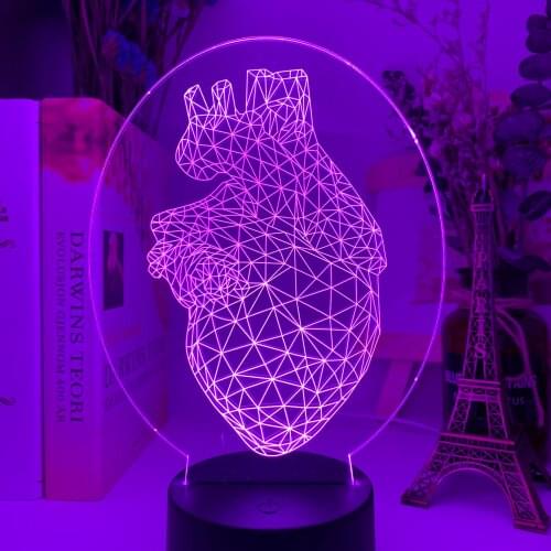 3D Illusion Baby Night Light Heart Triangle Design Nightlight for Kids Bedroom Decor Light Dropshipping Led Table 3D Lamp Gift