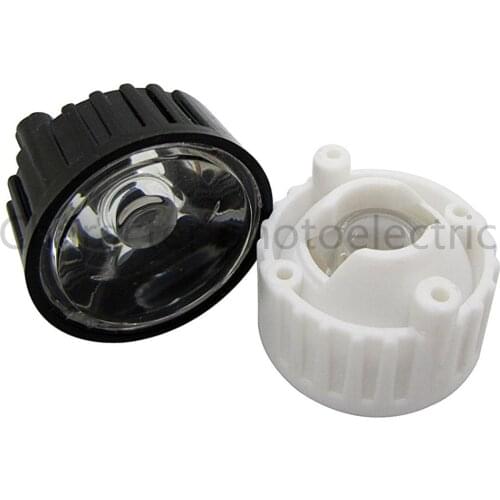 50pcs/lot LED lens for 1W 3w LED light black white holder 20mm high quality 5 10 30 45 60 90 120 degree optical lens