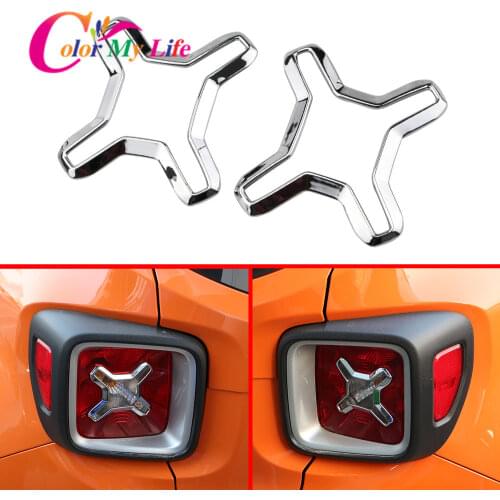 ABS Chrome Car Rear Tail Lights Lamp Guard Cover Side Decoration Frame Sticker Fit for Jeep Renegade 2015 - 2020 Accessories