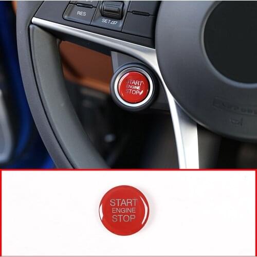 Car Engine Start Stop Push Button Ring Trim ABS 3 Colors Suitable for Alfa Romeo Giulia Stelvio Automotive Interior Accessorie
