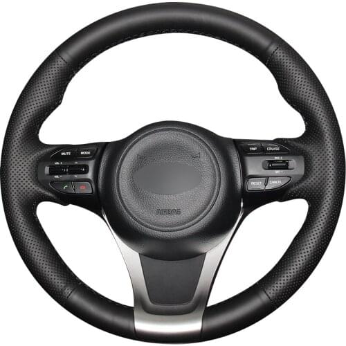 Black Synthetic Leather Car Steering Wheel Cover for Kia K5 Optima 2014 2015