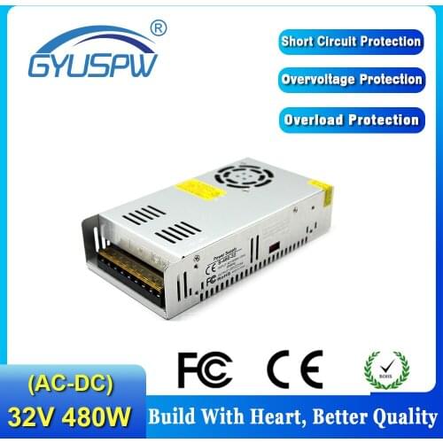 Power Supplies driver transformer 110v 220v AC to DC32V 15A 480W Adjustable power source For CNC CCTV Motor Repeater LED Light