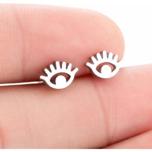 Stainless Cute Eye Earrings for Women Street Style Stud Earrings Korean Fashion Piercing Earrings Jewelry Gifts Oorbellen