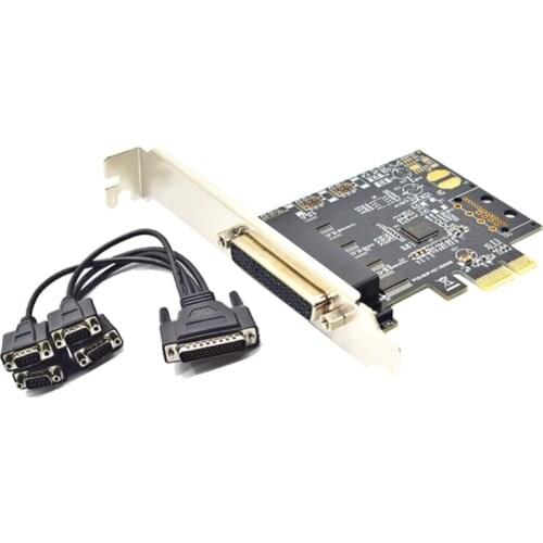 PCI-E Serial Port Card Pcie to 4 Serial Port RS232 9-Pin Industrial Control 4-Port Expansion Card AX99100 with Cable