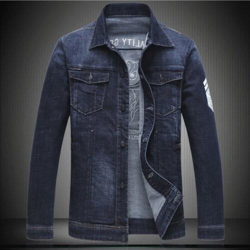 Denim High Quality Men Jackets 2020 New Arrive Embroidery Design Jean Outerwear Turn-down Collar Coats 5XL 6XL 7111