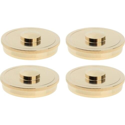 Pack of 4 Copper Golden French Horn Cylinder Cover Caps Parts Instruments DIY Accessories