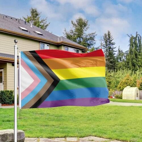 Durable 100% Polyester Rainbow Flag For Lesbian Gay Pride Colorful Rainbow Flag For Gay Home Decor Gay Friendly LGBT Pride