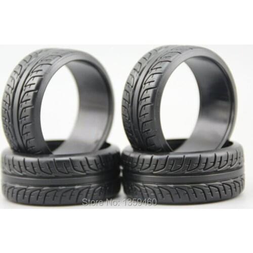 4pcs RC Hard Pattern Drift Tires Tyre(Black) fits for 1:10 Drift Car 1/10 Drift Tire 20066