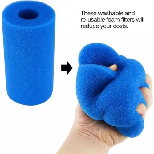 Blue High Density Cylindrical Swimming Pool Fish Tank Filter Foam Sponge Aquarium Filter Reusable Replacement Filters Accessory