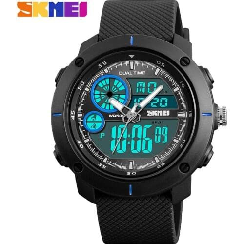 SKMEI Military Army Sports Watches Men Dual Display Digital Quartz Watch Outdoor Waterproof Men Wrist Watch Relogio Masculino