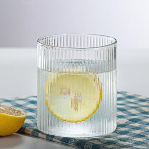 Hammered high borosilicate glass vertical stripes glass water cup milk juice cup fashion simple gift coffee cup