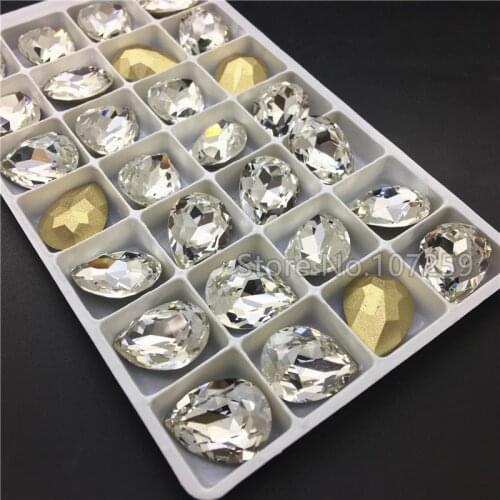 Topstone Clear K9 Glass Crystal Rhinestone Drop Round Rivoli Rectangle Horse Eye Pointed Back Fancy Stones