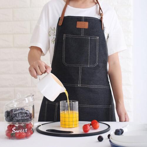 Waterproof and Antifouling Thick Canvas Apron Fashion Barista Baking Milk Tea Flower Shop Barber Shop Direct Sales