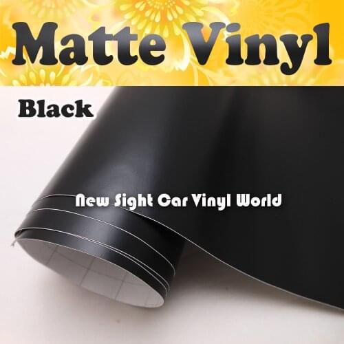 High Quality Black Matt Car Wrap Vinyl Film Matte Black Vinyl Wrap Bubble Free Car Wrapping Size:1.52*30m/Roll