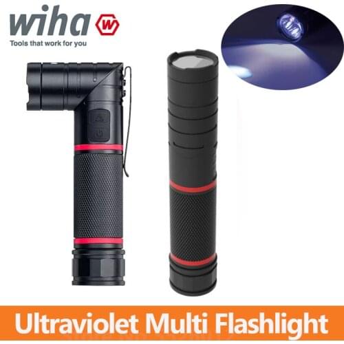 Wiha Rotating Flashlight Ultraviolet Car Survival Hammer Strong Magnetic Adsorption 4 Level Waterproof Portable mini Flashlight