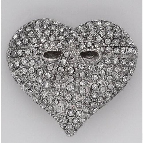 12pcs/lot Wholesale Fashion Brooch Rhinestone Heart Pin brooches jewelry gift C102541