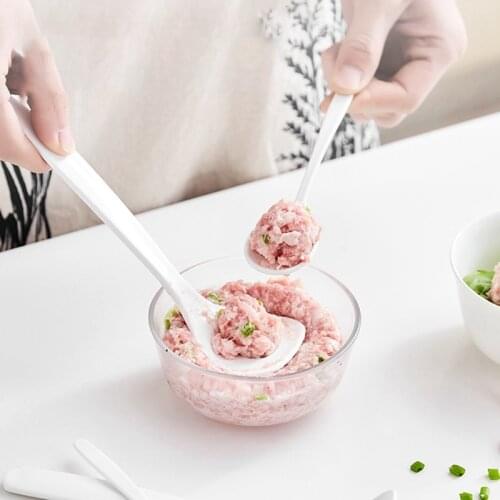 2pcs/set Non-Stick Meatball Maker Spoon Stainless Steel Meat Ball Machine Mold with Soup for DIY Fish Beef Meatball Kitchen Tool