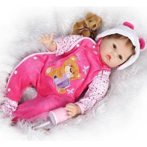 22inch silicone vinyl real soft touch reborn baby 55CM realistic reborn children playing toys Christmas sweet baby