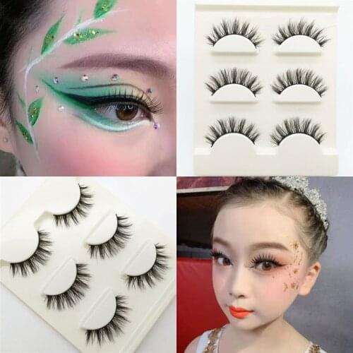 3 Pairs Natural False Eyelashes Fluffy Wispy 3D Mink Lashes Makeup Extension Eyelash Mink Eyelashes For Beauty