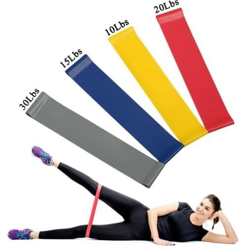 4pcs Yoga Resistance Rubber Bands Indoor Outdoor Fitness Equipment 10Lbs-30Lbs Pilates Sport Training Workout Elastic Bands GYH