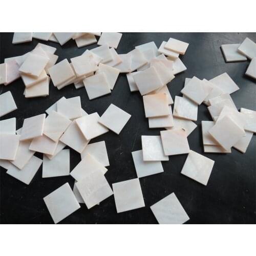 50Pcs decorate Inlay material white pearl shell blanks size:25 x 25 x 2mm