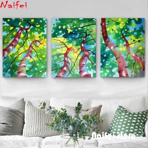 5d diy diamond painting Green tree scenery full drill diamond embroidery plant Wall Art mosaic needlework mosaic Home Decor