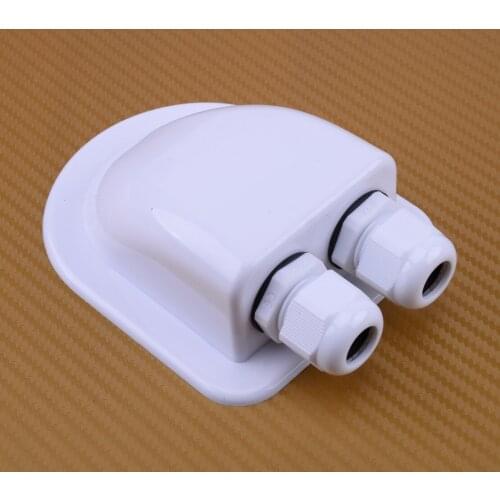 ABS White Roof Solar Panel Double Cable Entry Gland Box Motorhome Camper Caravan RV Boat Accessories
