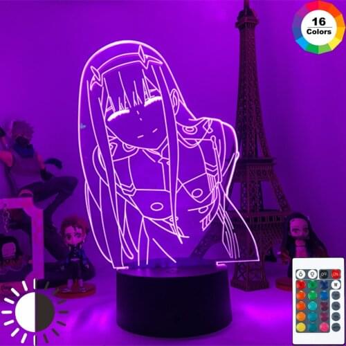 Anime Draling in the Frank Xx Led Night Light for Bedroom Decora Zreo Two Figure 3d Lamp Led Lamp Birthday Christmas Girl Gift