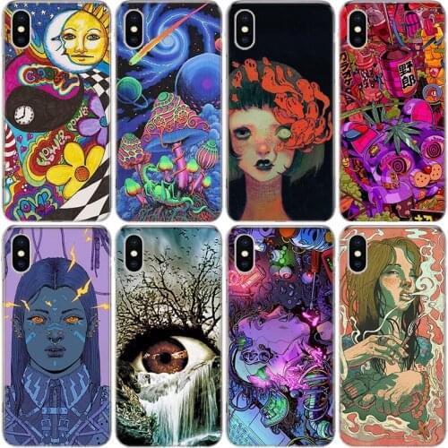 Psychedelic drawing Phone Case For iphone 12 Mini 11 Pro XS MAX SE2020 8 7 6 6S Plus X 5 5S SE XR Cover Shell Coque