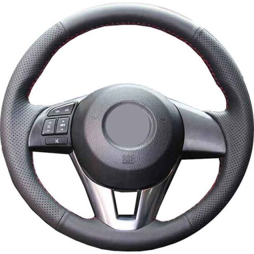 Custom Car Steering Wheel Cover For Mazda 3 Axela 2013-2016 Mazda 6 Atenza 2014-2017 Mazda 2 Leather Braid For Steering Wheel