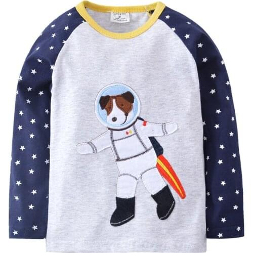 Jumping meters Childrens T shirt boys t-shirt Baby Clothing boy long sleeve T shirt animal Cotton Cartoon kid