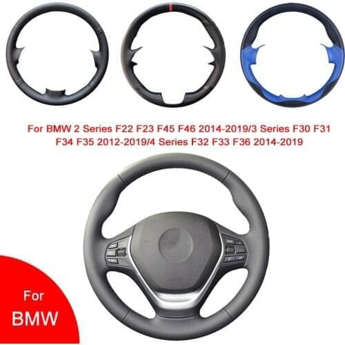Artificial Leather Car Steering Wheel Cover For BMW 2 Series F22 F23 F45 F46 /3 Series F30 F31 F34 F35 318i 320i 328i 335i 340