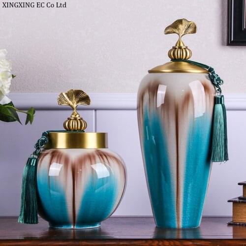 American Ceramic Countertop Vases Creative Crafts Ornaments Art Dried Flowers Flower Arrangement Accessories Home Decoration